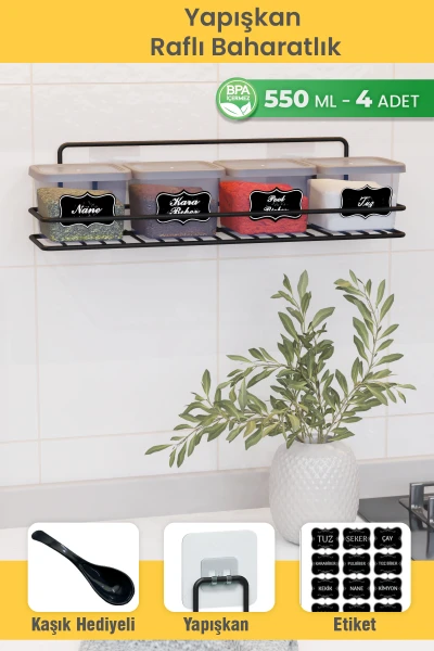 Tarro de Especias Adhesivo de 550 Ml