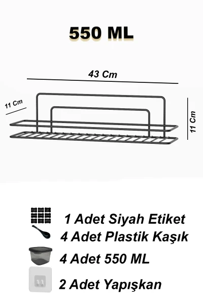 Yapışkanlı 550 Ml Baharatlık