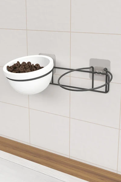 Yapışkanlı 2 li Kedi Köpek Mama Ve Su Kabı