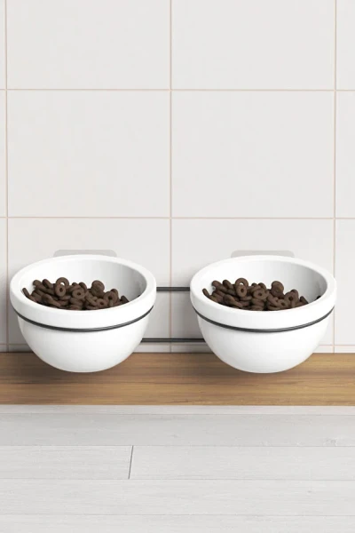 Yapışkanlı 2 li Kedi Köpek Mama Ve Su Kabı