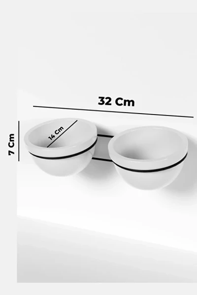 Yapışkanlı 2 li Kedi Köpek Mama Ve Su Kabı