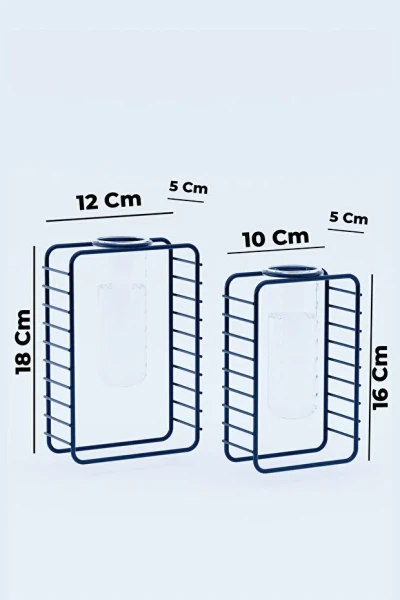 2 li Set Şık Masaüstü Çiçeklik Mini Çiçek Bahçeniz Minimalist Vazo Ve Standı