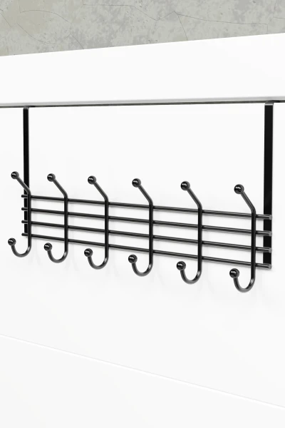 Perchero de Pared Colgador Tras Puerta Organizador de Abrigos Gancho de Metal