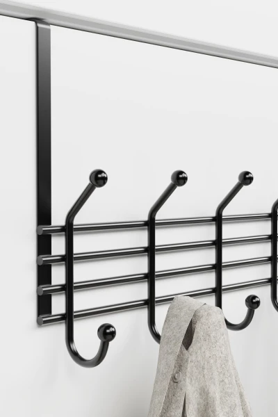 Perchero de Pared Colgador Tras Puerta Organizador de Abrigos Gancho de Metal
