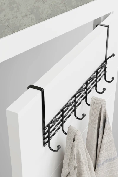 Perchero de Pared Colgador Tras Puerta Organizador de Abrigos Gancho de Metal