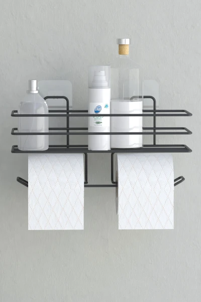 Self-Adhesive Double Toilet Paper Holder