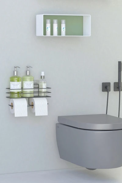 Self-Adhesive Double Toilet Paper Holder