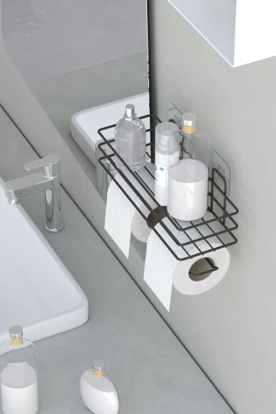 Self-Adhesive Double Toilet Paper Holder