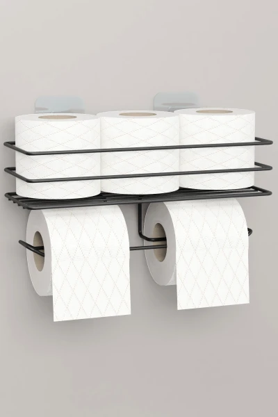 Self-Adhesive Double Toilet Paper Holder