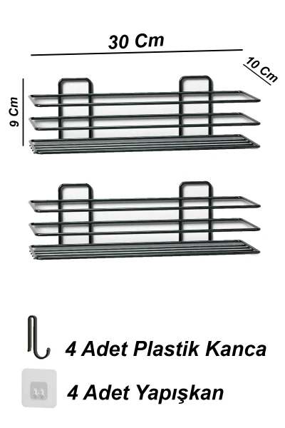 2 Adet 30x10 Banyo Rafı Düz