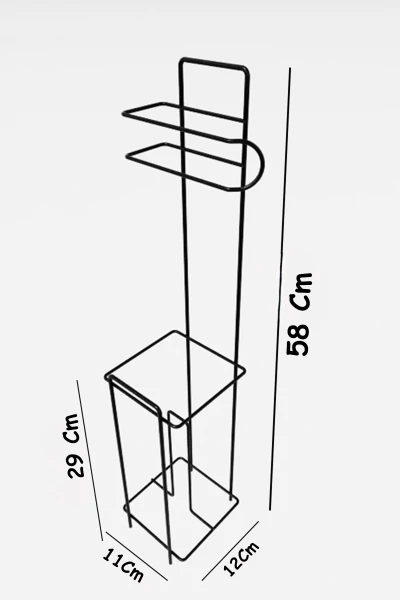 Toilettenpapierhalter mit Reservestock in quadratischem Design