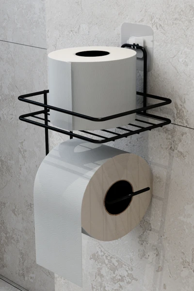 Yapışkanlı  Yedekli Kare Tuvalet Kağıtlığı