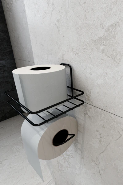 Yapışkanlı  Yedekli Kare Tuvalet Kağıtlığı