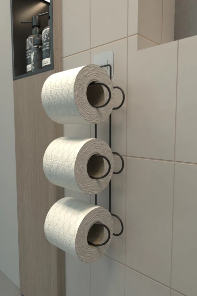 Yapışkanlı 3 Katlı Tuvalet Kağıtlığı
