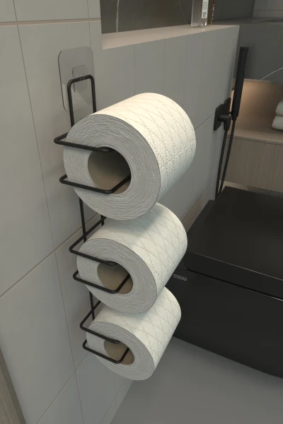 Klebe-WC-Papierhalter mit 3 Ebenen