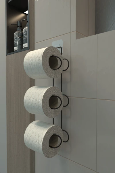 Klebe-WC-Papierhalter mit 3 Ebenen