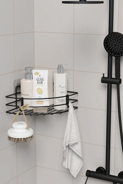 Estante de Esquina para Baño Adhesivo de Una Sola Capa