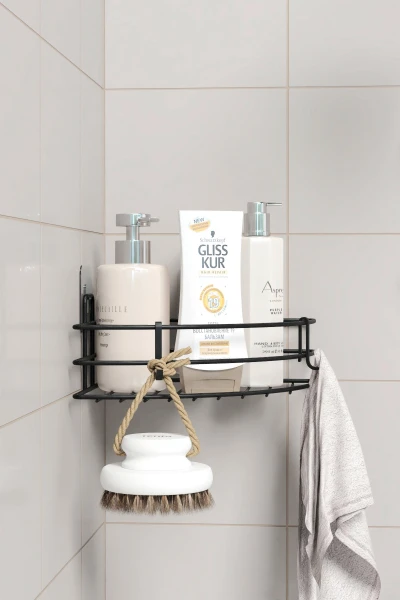 Estante de Esquina para Baño Adhesivo de Una Sola Capa