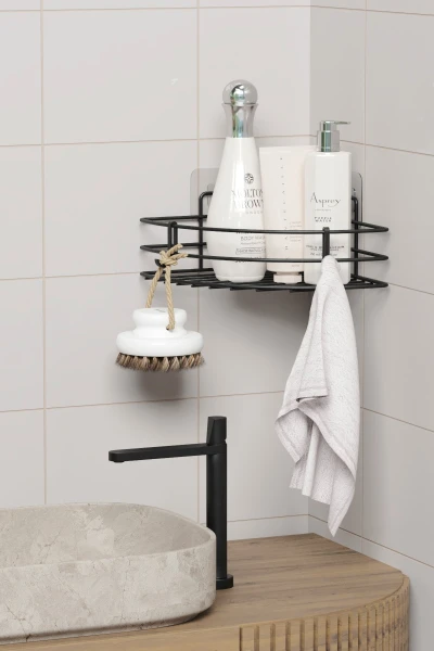 Estante de Esquina para Baño Adhesivo de Una Sola Capa