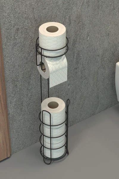 Portarrollos de Papel Higiénico Redondo con Cesta