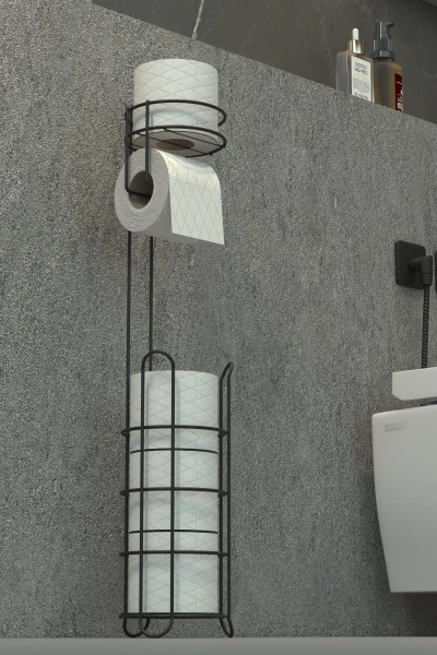 Portarrollos de Papel Higiénico Redondo con Cesta