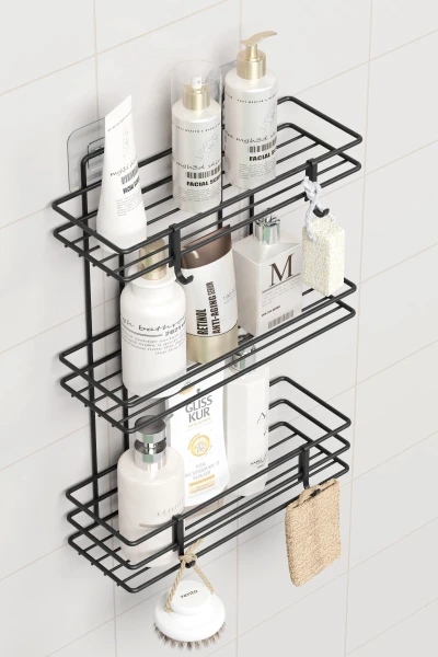 Klebbares 3-stöckiges Badezimmerregal