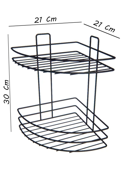 Selbstklebendes 2-stöckiges Eck-Badezimmerregal